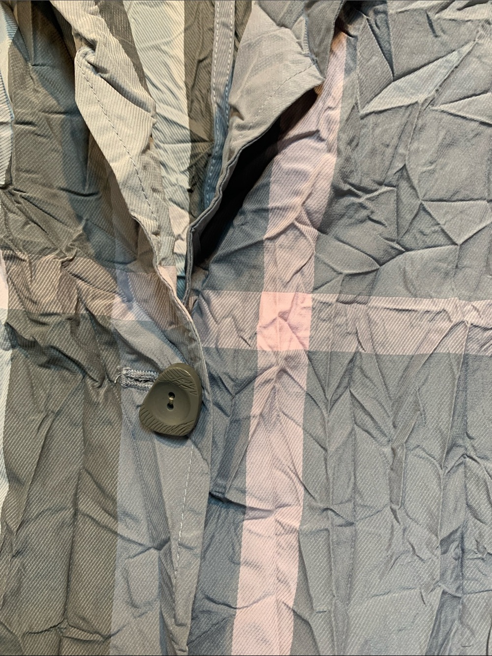 Liv by Habitat Gray Pink Plaid Crinkled Jacket Blazer Size S - Picture 4 of 5